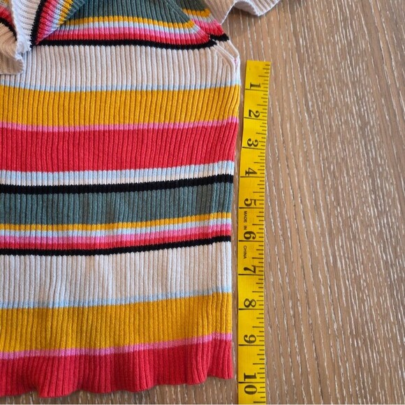 Billabong Take A Trip Off Shoulder Ruffle  Ribbed Sweater Striped Junior… - Picture 5 of 6